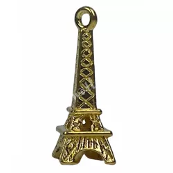 Fémmedál, Eiffel-torony, arany, 0,9x2,4 cm