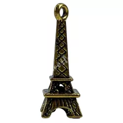 Fémmedál, Eiffel-torony, antikarany, 0,9x2,4 cm