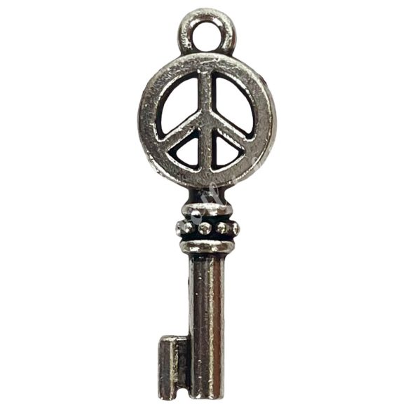 Fémmedál, kulcs, ezüst, 1x2,5 cm