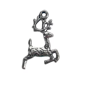 Fémmedál, szarvas, platina, 1,5x2,2 cm