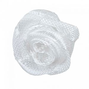 Mini szaténrózsa, fehér, 1,7 cm