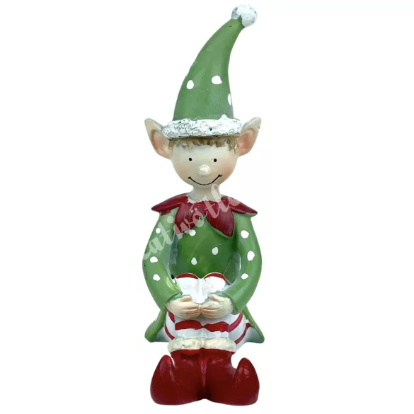 Polyresin elf fiú, 4,5x12 cm