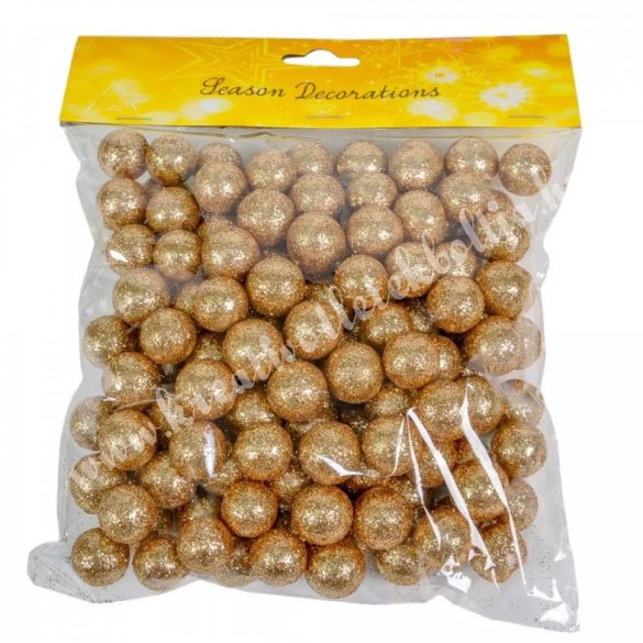 Hungarocell csillámos golyók, arany, 2 cm, 30 gr/csomag