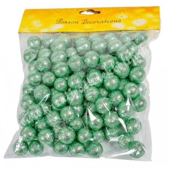 Hungarocell csillámos golyók, menta, 2 cm, 30 gr/csomag