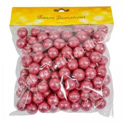   Hungarocell csillámos golyók, rózsaszín, 2 cm, 30 gr/csomag