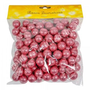 Hungarocell csillámos golyók, rózsaszín, 2 cm, 30 gr/csomag