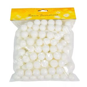 Hungarocell csillámos golyók, fehér, 2 cm, 30 gr/csomag