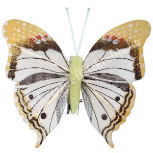 Csipeszes pillangó, fehér-barack, 8x7,5 cm