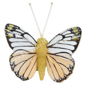 Csipeszes pillangó, fehér-barack, 4,7x5 cm