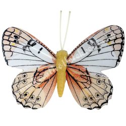 Csipeszes pillangó, barack-fehér, 8x6,5 cm