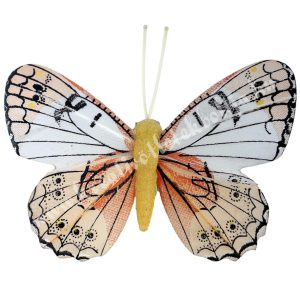 Csipeszes pillangó, barack-fehér, 8x6,5 cm