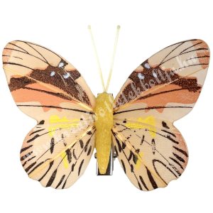 Csipeszes pillangó, narancs, 7,5x6,5 cm