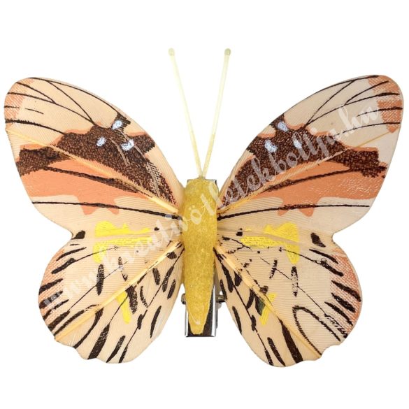 Csipeszes pillangó, narancs, 7,5x6,5 cm