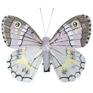 Csipeszes pillangó, rózsaszín, 7,5x6,5 cm