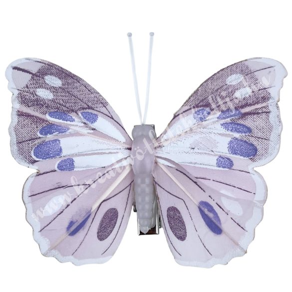 Csipeszes pillangó, rózsaszín, 7,5x6,5 cm