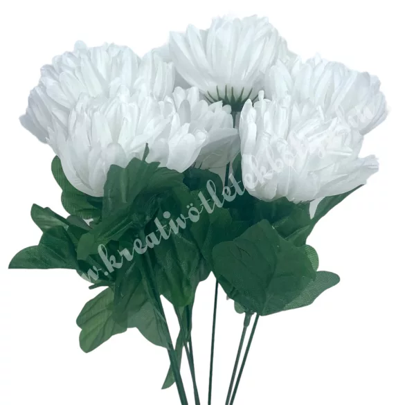 Krizantém csokor, fehér, 36 cm