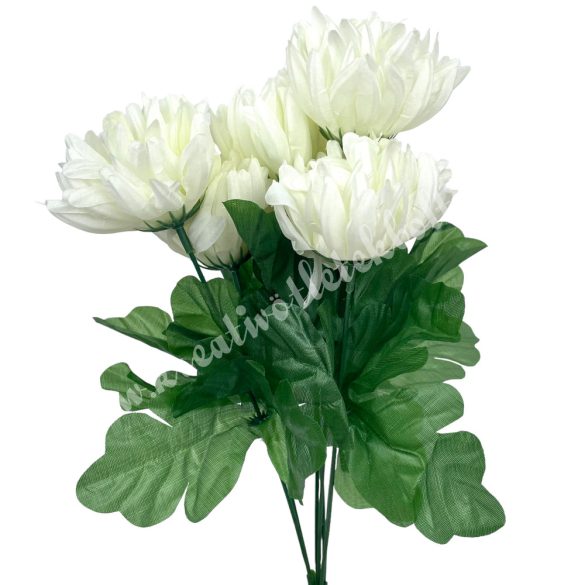 Krizantém csokor, krém, 36 cm