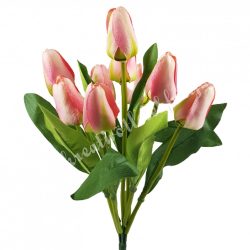 Tulipán csokor, cirmos élénk rózsaszín, 37 cm