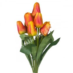 Tulipán csokor, napsárga-narancssárga, 37 cm
