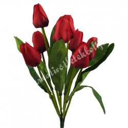 Tulipán csokor, piros, 37 cm