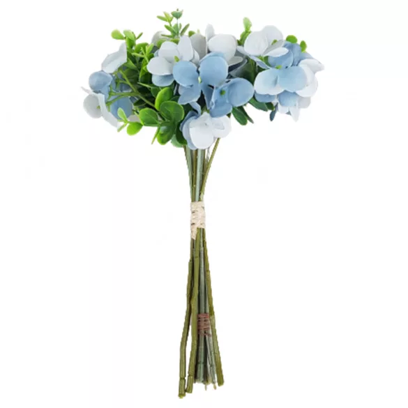 Hortenzia, bukszus köteg, kék, 24 cm, 10 szál/csokor