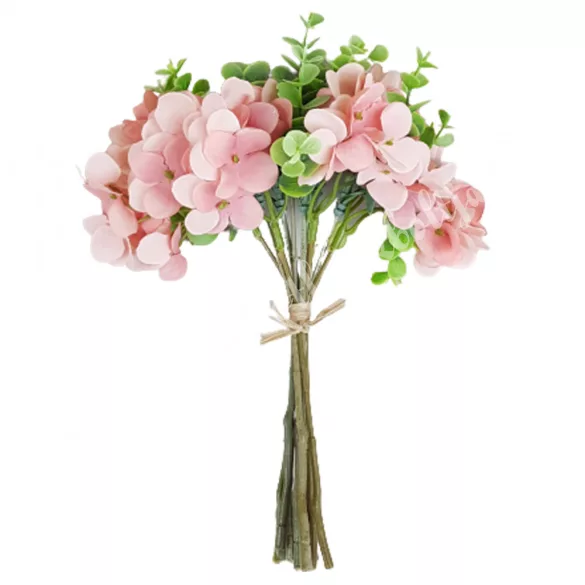 Hortenzia, bukszus köteg, világos rózsaszín, 24 cm, 10 szál/csokor