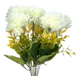 Krizantém vegyes csokor, krém, 35 cm