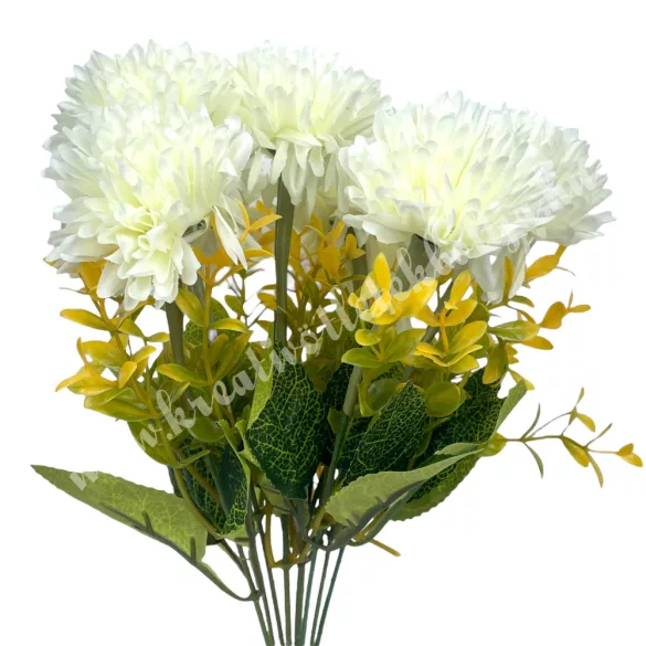 Krizantém vegyes csokor, krém, 35 cm