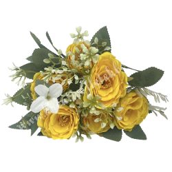 Rózsacsokor, sárga, 31 cm