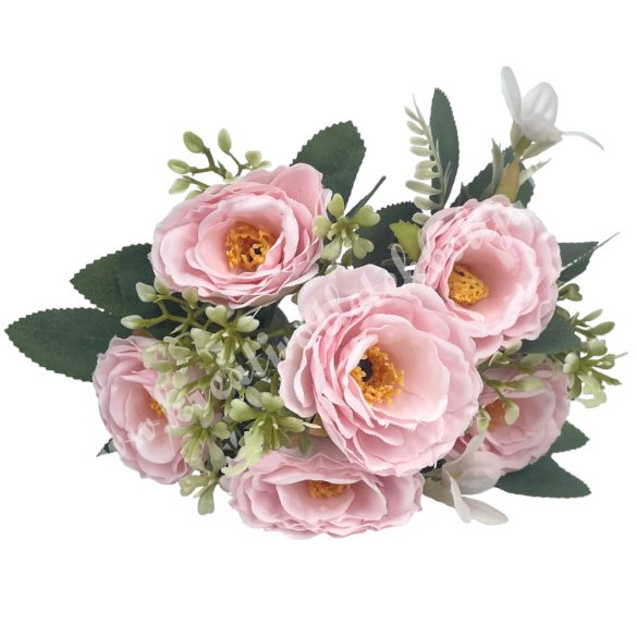 Rózsacsokor, rózsaszín, 31 cm