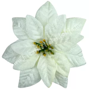 Mikulásvirág fej, törtfehér, 15 cm