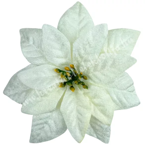 Mikulásvirág fej, törtfehér, 15 cm