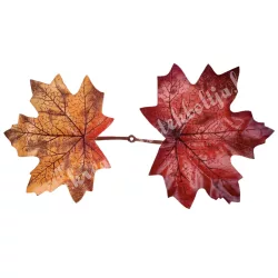 Őszi leveles ág, narancssárga-piros, 16 cm