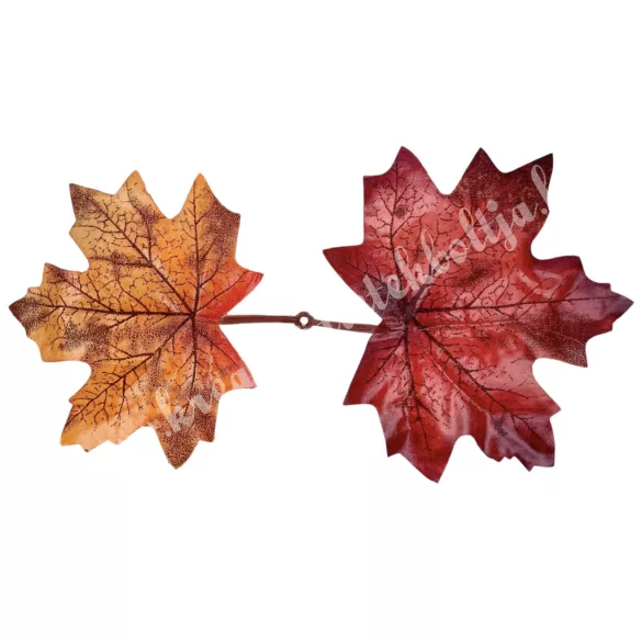 Őszi leveles ág, narancssárga-piros, 16 cm