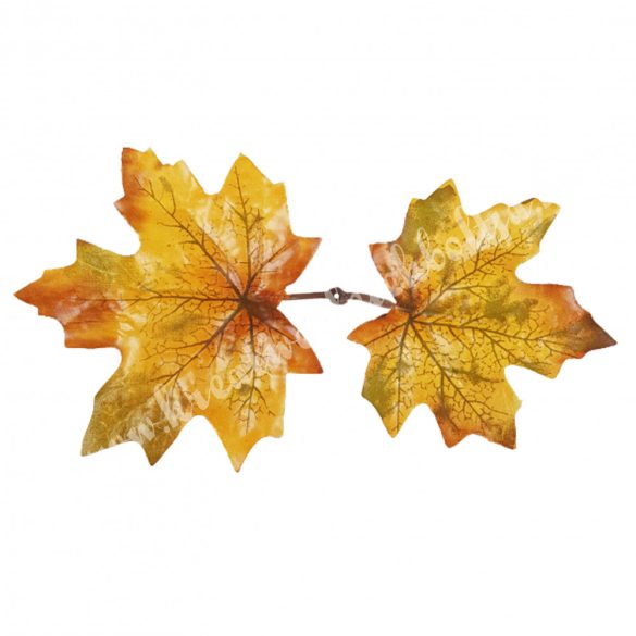 Őszi leveles ág, zöld-okker-barna, 16 cm