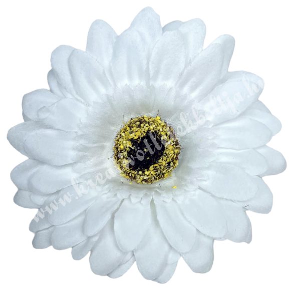 Gerbera virágfej, fehér, 9,5 cm