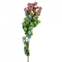 Eukaliptusz ág, hamvas zöld-rózsaszín, 74 cm
