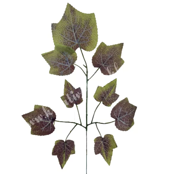 Levél ág, zöld-barna, 28x55 cm