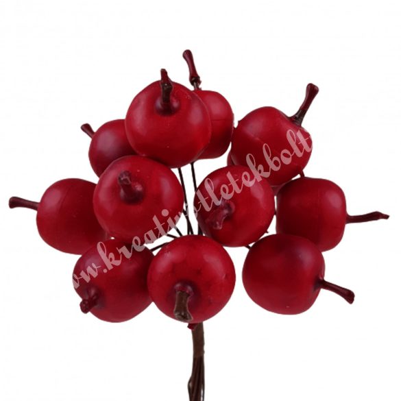 Betűzős alma, piros, 2x2,5 cm, 12 db/csokor