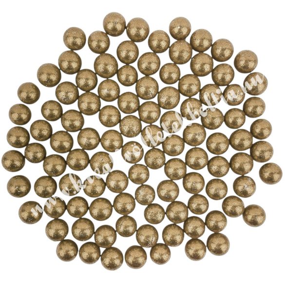 Hungarocell golyók, csillámos, pezsgő, 1,5 cm, kb. 100 db/csomag