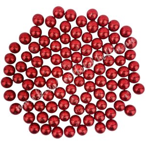 Hungarocell golyók, csillámos piros, 1,5 cm, kb. 100 db/csomag