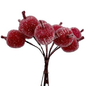 Betűzős cukros alma, piros, 2,5x3,5 cm, 10 db/csokor