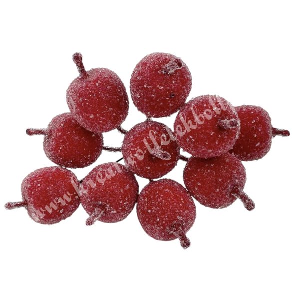 Betűzős cukros alma, piros, 2,5x3,5 cm, 10 db/csokor