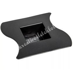   Műanyag tál, hullámos szélű, négyzet, grafit, 17x5,3 cm