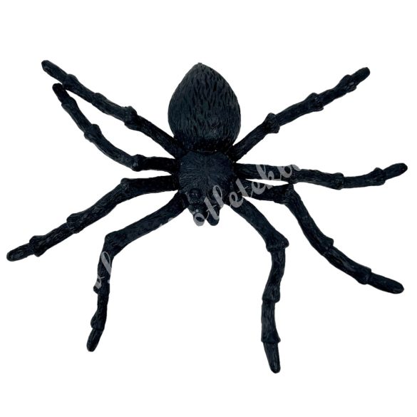 Műanyag pók, fekete, 15x13 cm