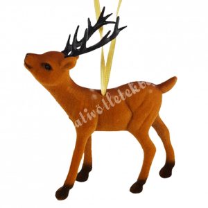 Akasztós flokkolt szarvas, 10x12 cm