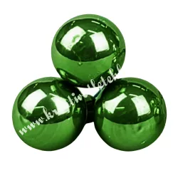 Betűzős üveggömb, erdőzöld, fényes, 2 cm, 3 db/csokor