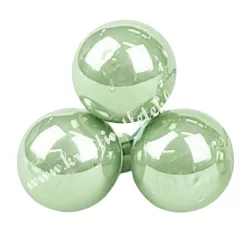 Betűzős üveggömb, zsálya, fényes, 2 cm, 3 db/csokor