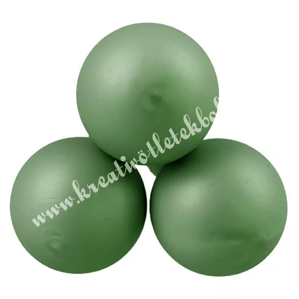 Betűzős üveggömb, mentazöld, matt, 2 cm, 3 db/csokor