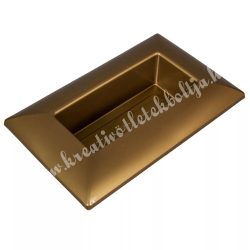 Műanyag tál, téglalap, arany, 27,5x7 cm